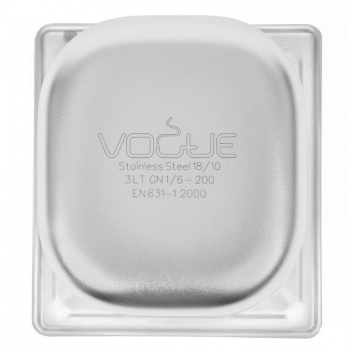 Vogue Heavy Duty Stainless Steel 16 Gastronorm Pan 200mm