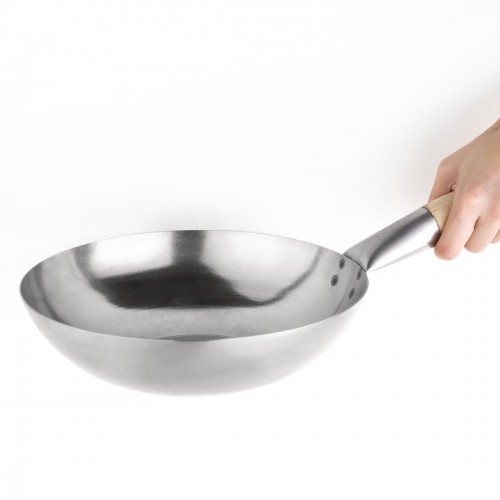 Mild Steel Wok Flat Base 10in