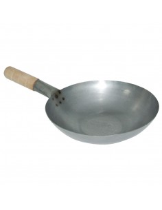 Mild Steel Wok Flat Base 13in