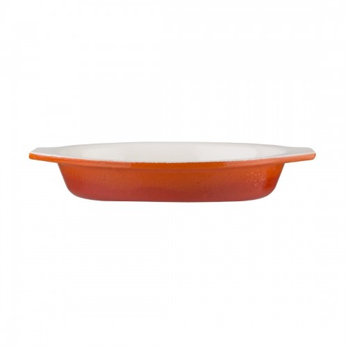 Vogue Oval Orange Cast Iron Gratin Large