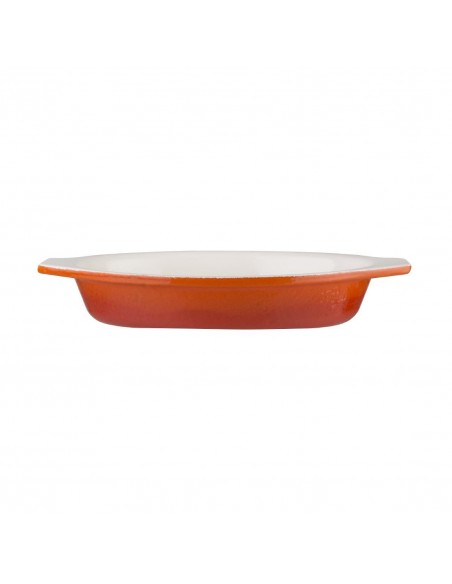 Vogue Oval Orange Cast Iron Gratin Large
