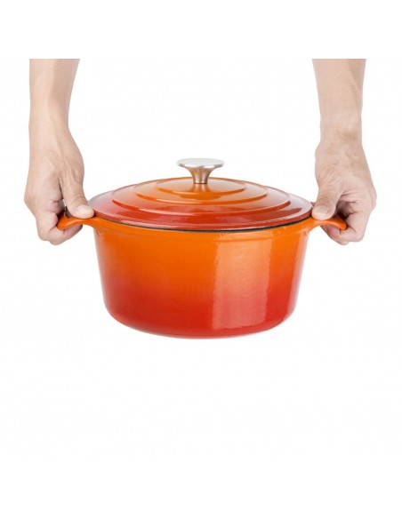 Vogue Round Orange Casserole Dish Large