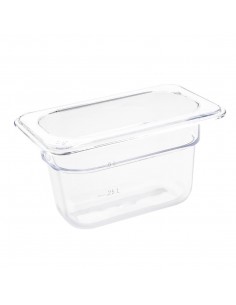Vogue Polycarbonate 1/9 Gastronorm Container 100mm Clear