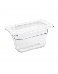 Vogue Polycarbonate 1/9 Gastronorm Container 100mm Clear 2