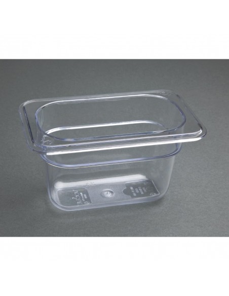 Vogue Polycarbonate 1/9 Gastronorm Container 100mm Clear