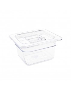Vogue Polycarbonate 1/6 Gastronorm Container 100mm Clear 2