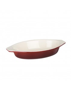 Vogue Oval Red Cast Iron Gratin Dish Large