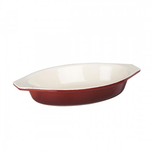 Vogue Oval Red Cast Iron Gratin Dish Large