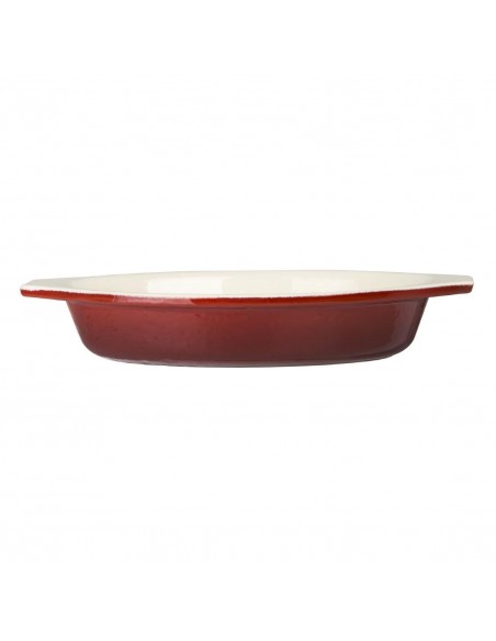 Vogue Oval Red Cast Iron Gratin Dish Large