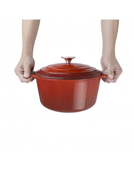 Vogue Round Red Casserole Dish Large