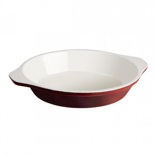 Vogue Round Red Cast Iron Gratin Dish