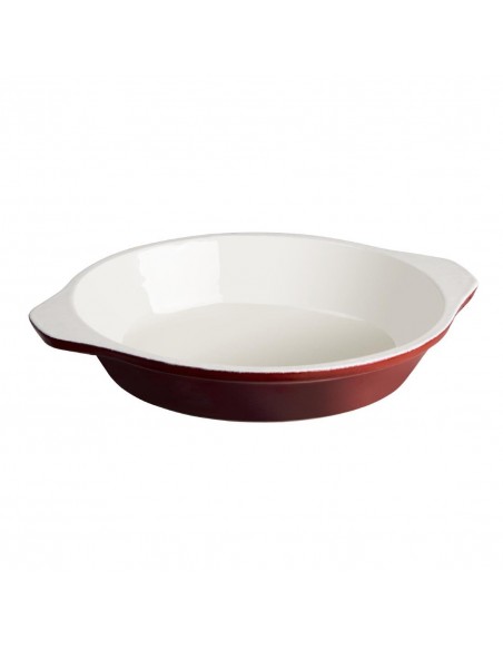 Vogue Round Red Cast Iron Gratin Dish