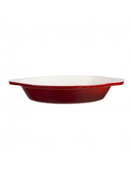 Vogue Round Red Cast Iron Gratin Dish