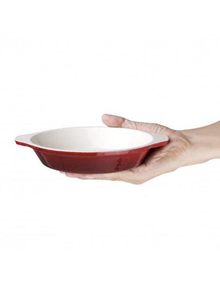 Vogue Round Red Cast Iron Gratin Dish