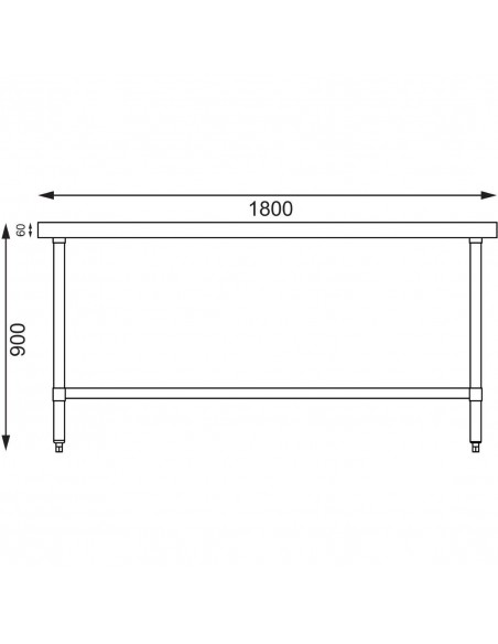 Vogue Stainless Steel Centre Table 1800mm