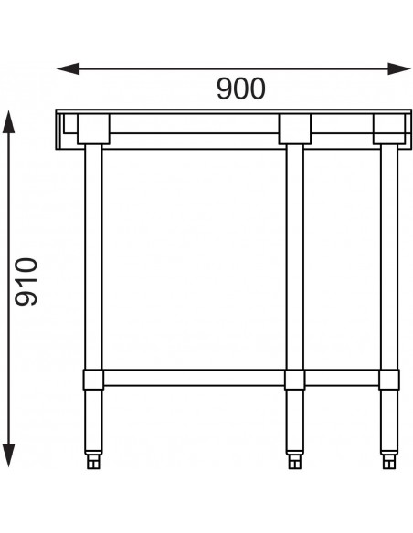 Vogue Stainless Steel Corner Unit 900 x 800 x 700mm