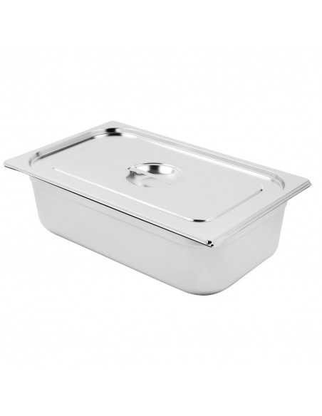 Vogue Stainless Steel 1/1 Gastronorm Pan with Lid