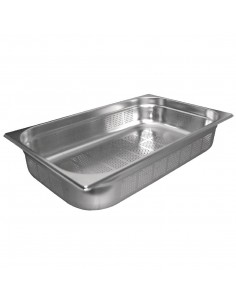 Vogue Stainless Steel Perforated 1/1 Gastronorm Pan 200mm