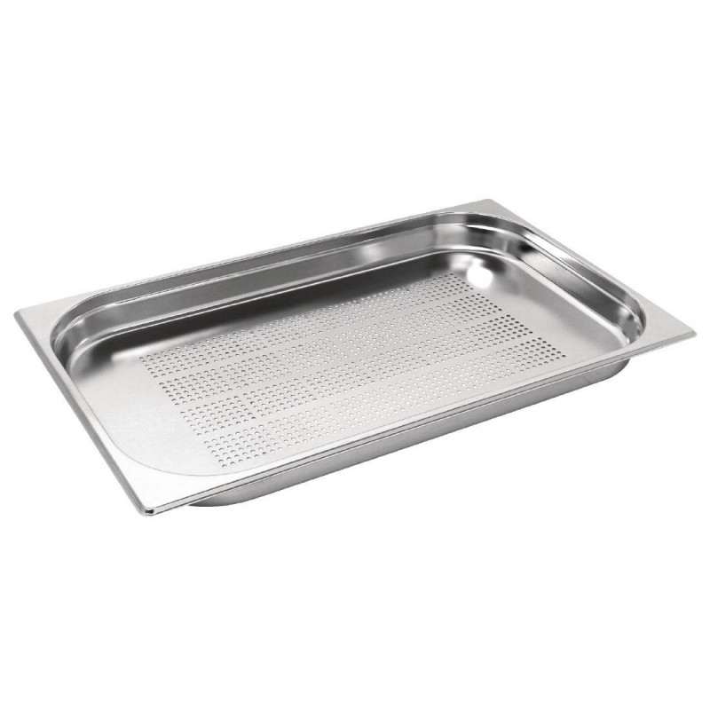 Vogue Stainless Steel 1/1 Gastronorm Pan With Handles 100mm CB179 