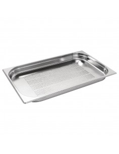 Vogue Stainless Steel Perforated 1/1 Gastronorm Pan 40mm