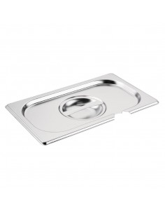 Vogue Stainless Steel 1/4 Gastronorm Notched Lid