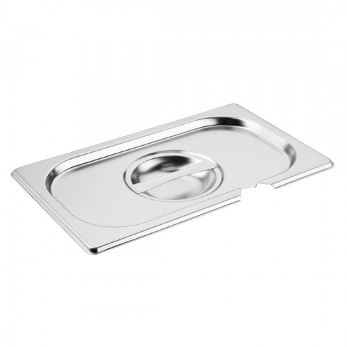 Vogue Stainless Steel 1/4 Gastronorm Notched Lid