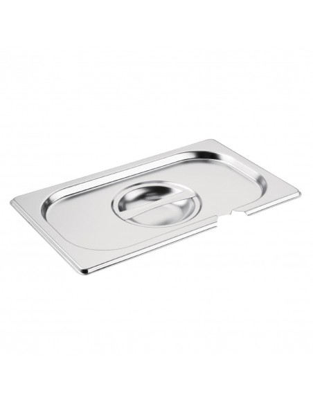 Vogue Stainless Steel 1/4 Gastronorm Notched Lid