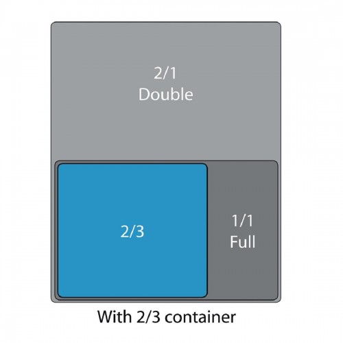 Vogue Stainless Steel 2/3 Gastronorm Pan 65mm