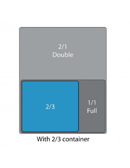 Vogue Stainless Steel 2/3 Gastronorm Pan 65mm