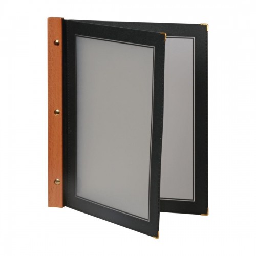 Wooden Spine Menu Holder - Black