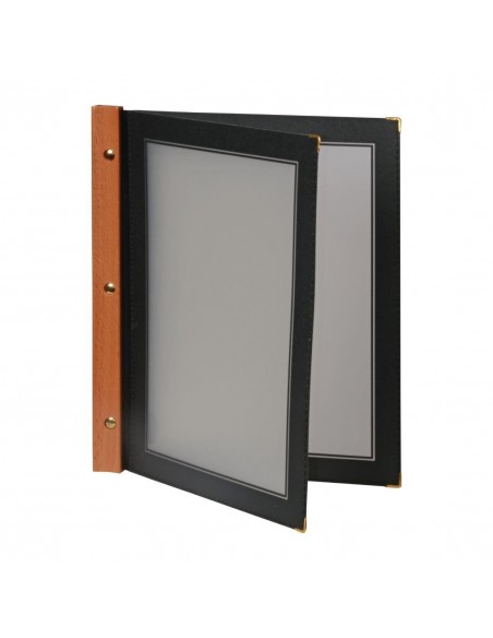 Wooden Spine Menu Holder - Black