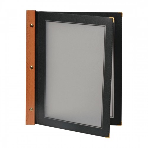 Wooden Spine Menu Holder - Black