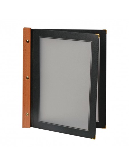 Wooden Spine Menu Holder - Black