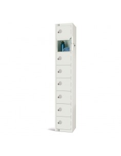 Elite Lockers Elite Eight Door Locker White Padlock 300mm - GR30