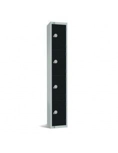 Elite Lockers Elite Four Door Coin Return Locker Black