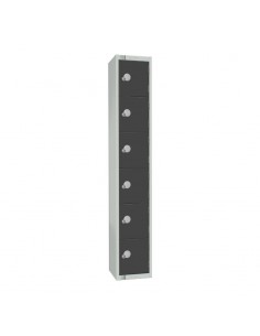 Elite Lockers Elite Six Door Coin Return Locker Graphite Grey