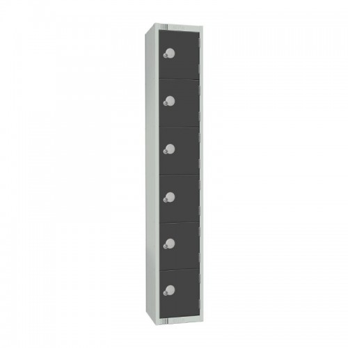 Elite Lockers Elite Six Door Coin Return Locker Graphite Grey