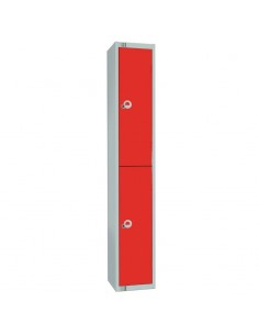 Elite Lockers Elite Double Door Coin Return Locker Graphite Red