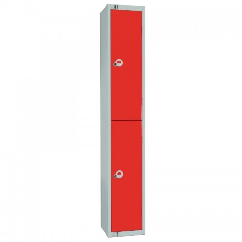 Elite Lockers Elite Double Door Coin Return Locker Graphite Red