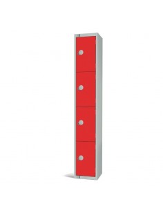 Elite Lockers Elite Four Door Coin Return Locker Red