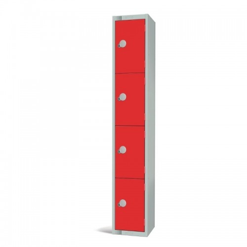 Elite Lockers Elite Four Door Electronic Combination Locker Red