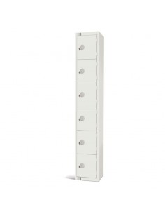 Elite Lockers Elite Six Door Camlock Locker White - GR307-C