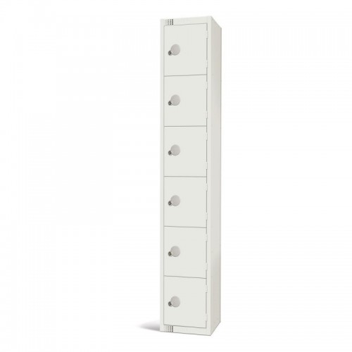 Elite Lockers Elite Six Door Camlock Locker White - GR307-C