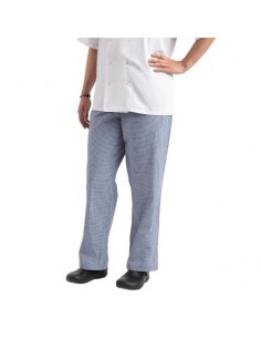 Whites Easyfit Trousers Teflon Blue Check S