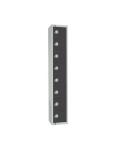 Elite Lockers Elite Eight Door Coin Return Locker Graphite Grey