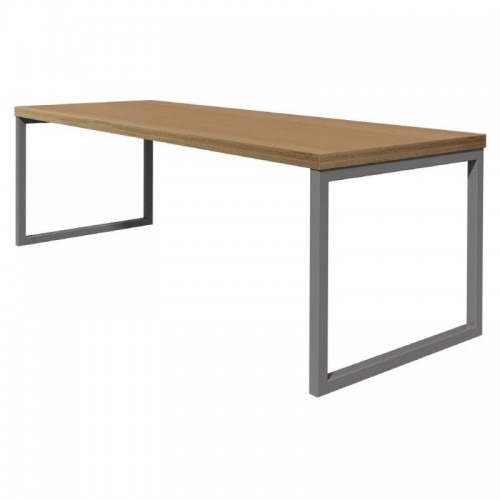 Bolero Dining Table Beech Effect with Silver Frame 4ft - DM674