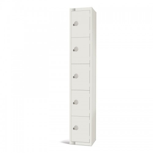 Elite Lockers Elite Five Door Coin Return Locker White