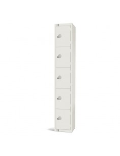 Elite Lockers Elite Five Door Coin Return Locker White