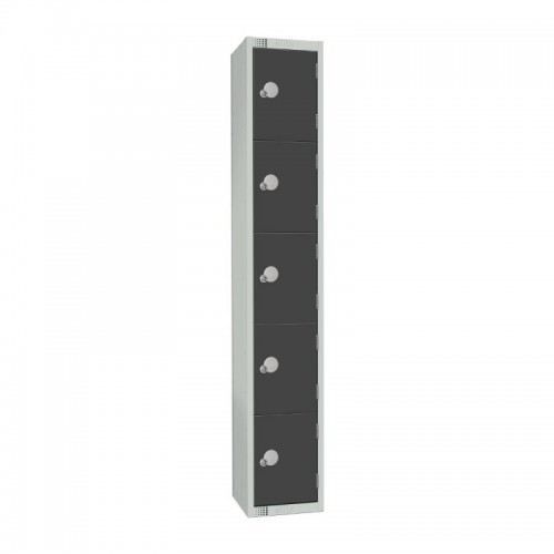 Elite Lockers Elite Five Door Coin Return Locker Graphite Grey