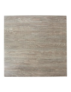 Werzalit Pre-drilled Square Table Top Limed Oak 800mm